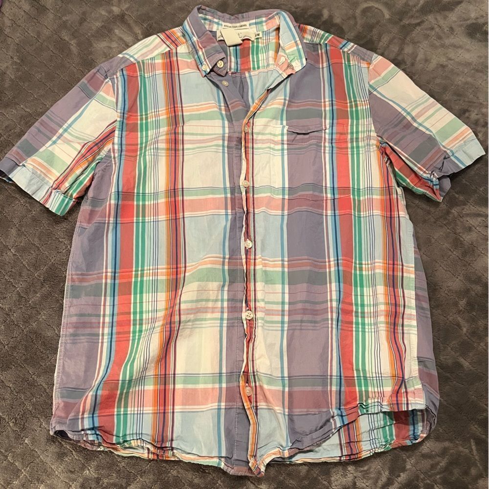 Colorful Short Sleeve Men’s H&M Button Down